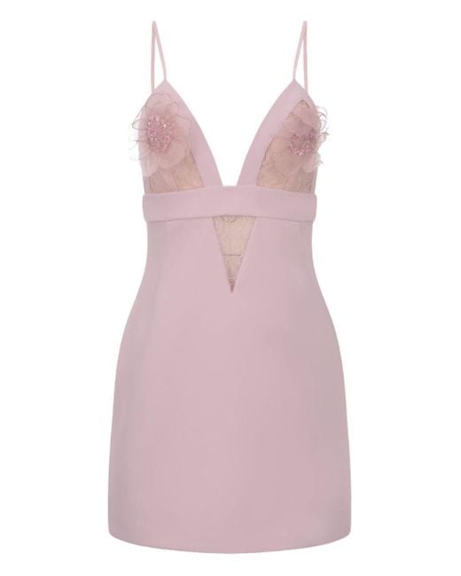 Abito Mini Con Ricami E Applicazioni di Elisabetta Franchi in Pink