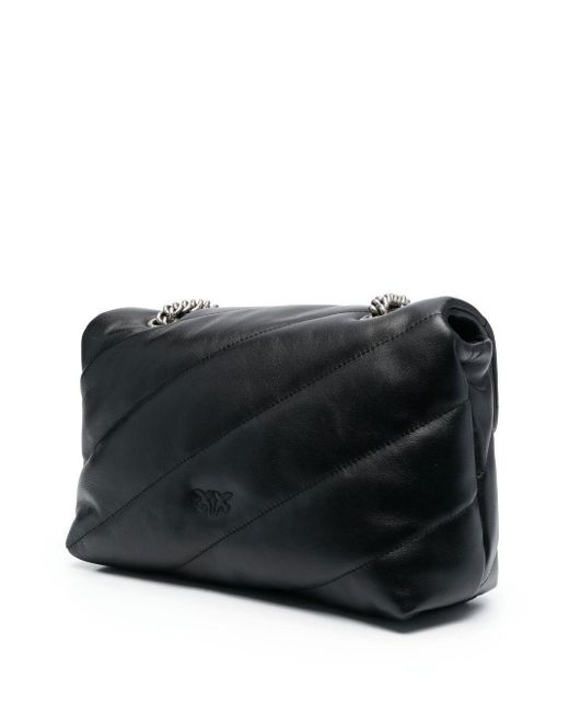 Borsa Classic Love Bag Puff Nera-Argento di Pinko in Black