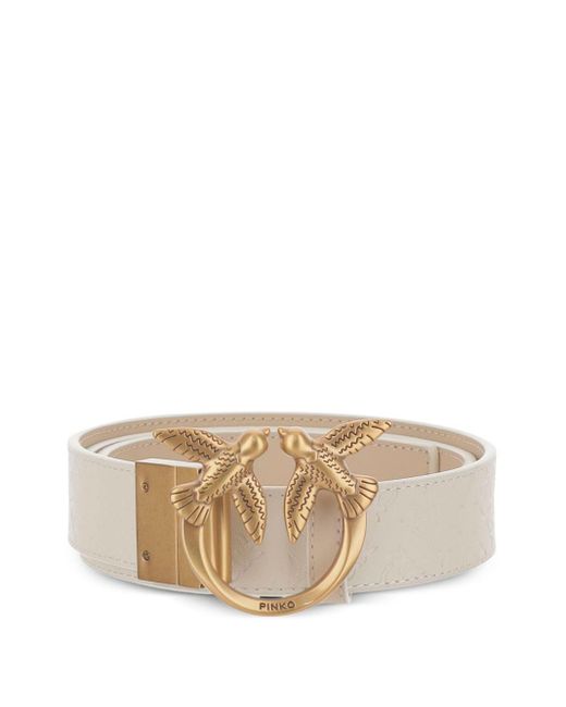 Cintura Double Face Con Fibbia Love Birds 3Cm di Pinko in Natural