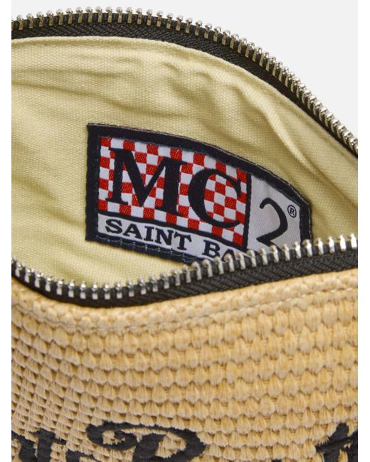 Parisienne Mini Pouch Effetto Paglia E Logo Nero di Mc2 Saint Barth in Metallic
