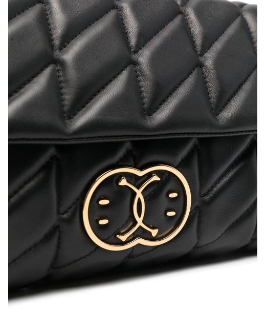Borsa Spalla Trapuntata Nera Logo Smile di Moschino Couture in Black