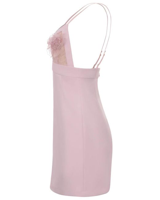 Abito Mini Con Ricami E Applicazioni di Elisabetta Franchi in Pink