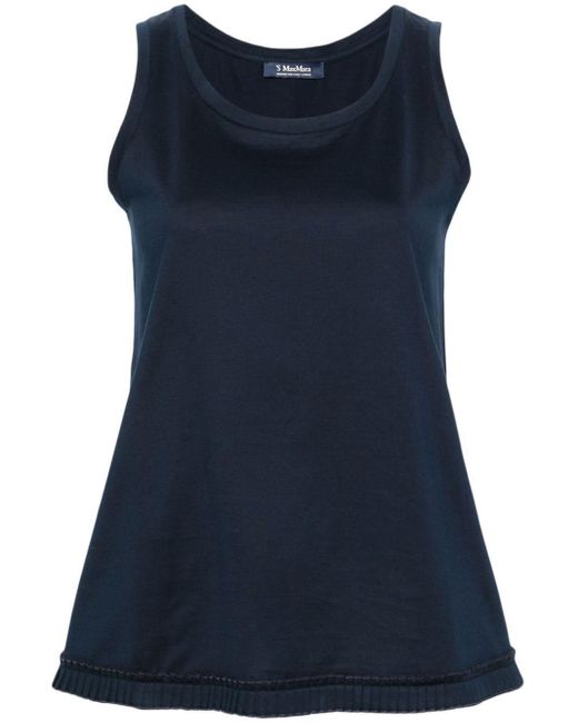 Canotta Orlo Plissè di Max Mara in Blue