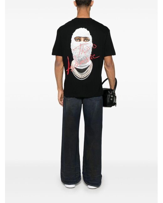 T-Shirt Nera Mask Authentic Retro di Ih Nom Uh Nit in Black da Uomo