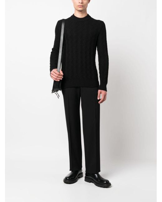 Maglione Uomo Lana di Tagliatore in Black da Uomo