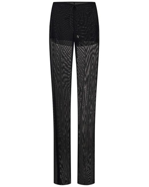 Pantalone Semitrasparente Con Coulisse di Fisico in Black
