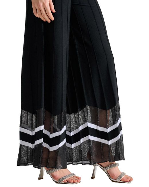 Pantalone A Gamba Ampia Orlo Chevron di D.exterior in Black