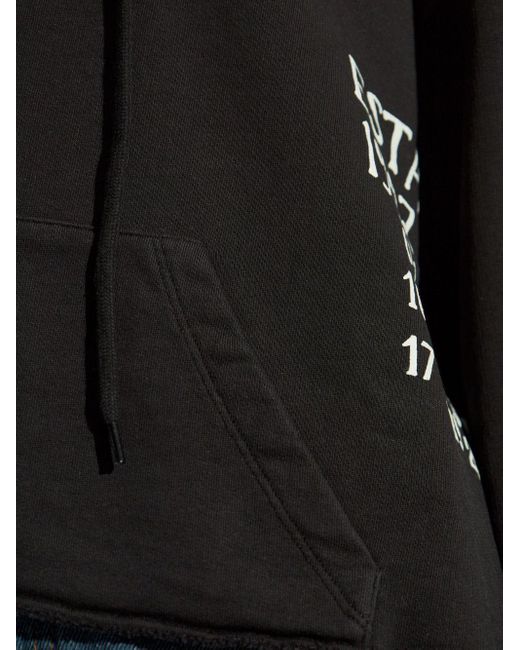 Felpa Nera Stampa Logo di MM6 by Maison Martin Margiela in Black