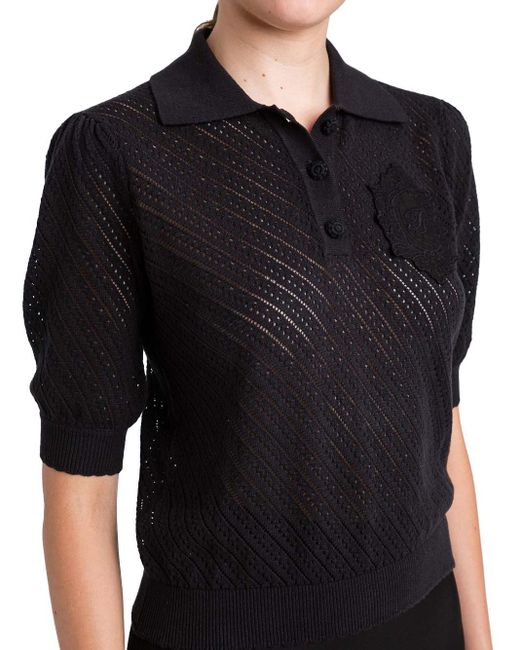 Maglia Nera Traforata Con Ricamo di Twinset in Black