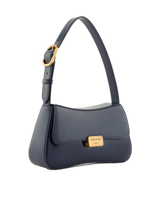 Borsa A Spalla Notte Finish Lucido di Emporio Armani in Blue
