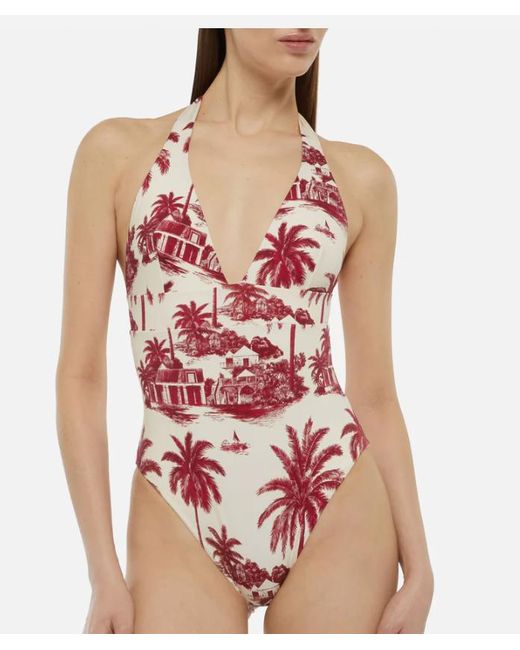 Costume Marlyn Con Stampa Toile De Jouy di Mc2 Saint Barth in White