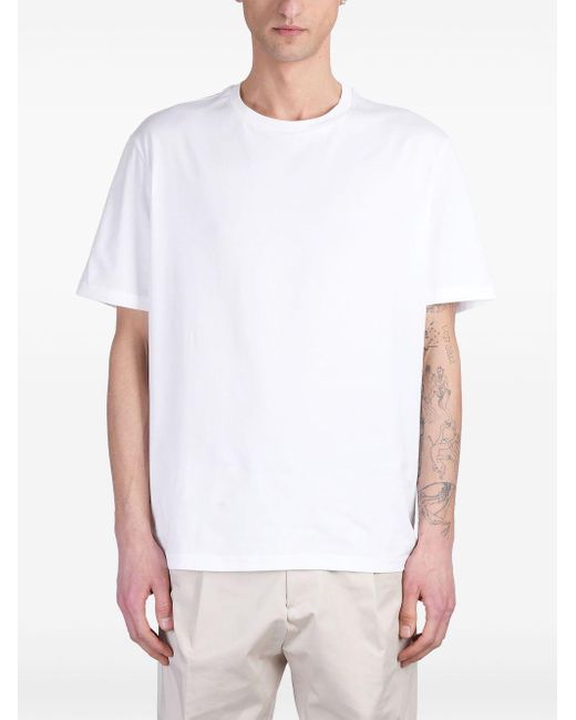 T-Shirt B240 Bianca Basic Oversize di Low Brand in White da Uomo