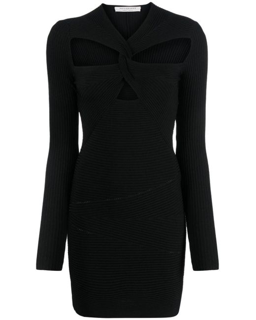 Abito A Coste Cut-Out di PHILOSOPHY DONNA in Black