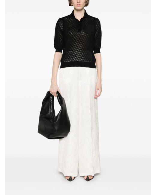 Maglia Nera Traforata Con Ricamo di Twinset in Black