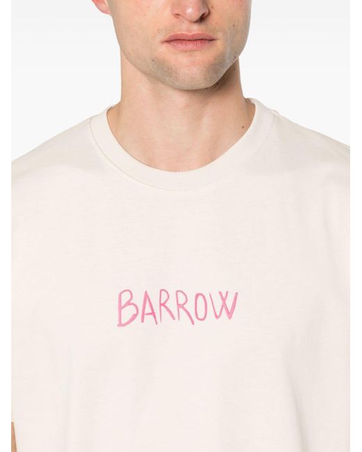 T-Shirt Tortora Teddy Sketch di Barrow in Pink da Uomo