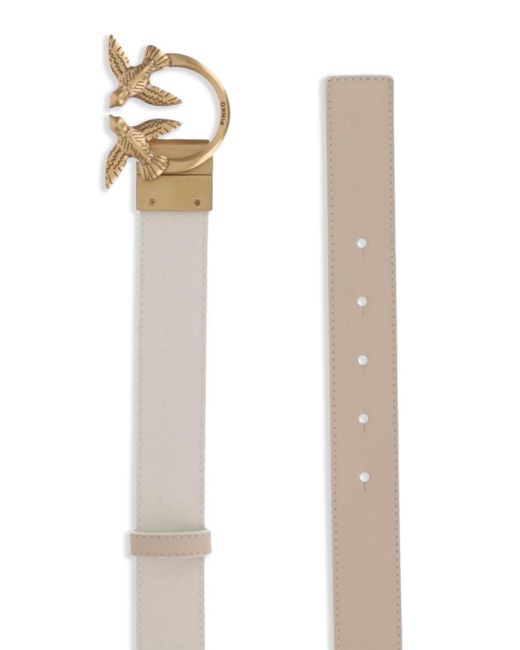 Cintura Double Face Con Fibbia Love Birds 3Cm di Pinko in Natural