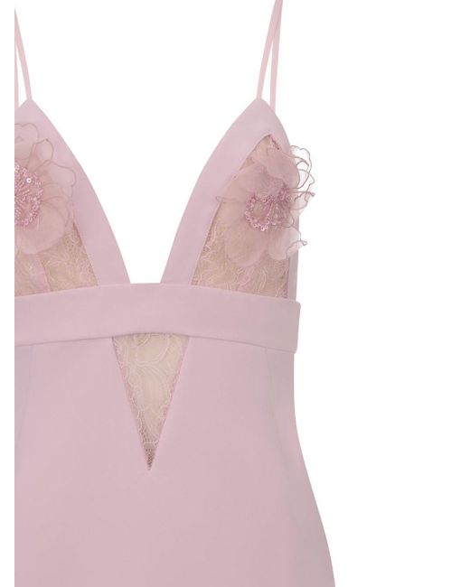 Abito Mini Con Ricami E Applicazioni di Elisabetta Franchi in Pink