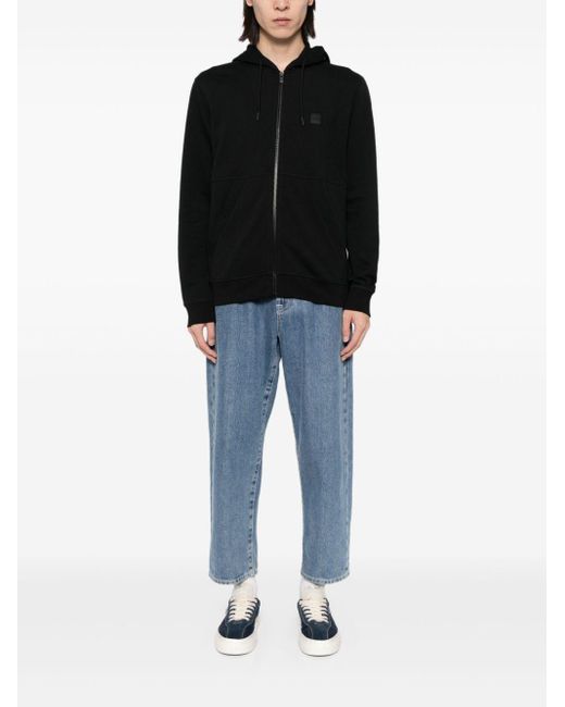 Felpa Zetalky Logo Petto Nera di Boss in Black da Uomo