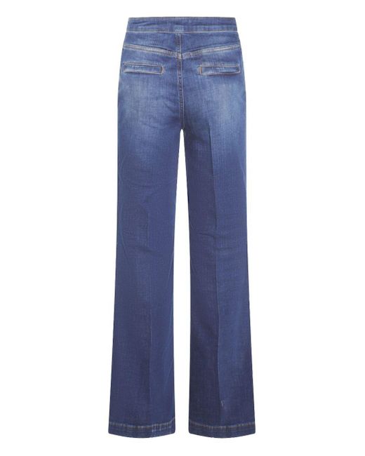 Jeans Flared Bottoni Logati di Twinset in Blue