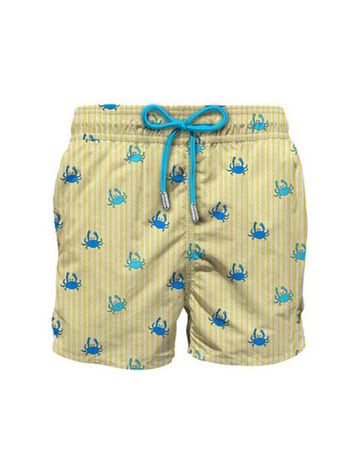 Costume Patmos A Righe Con Granchi All-Over di Mc2 Saint Barth in Blue da Uomo