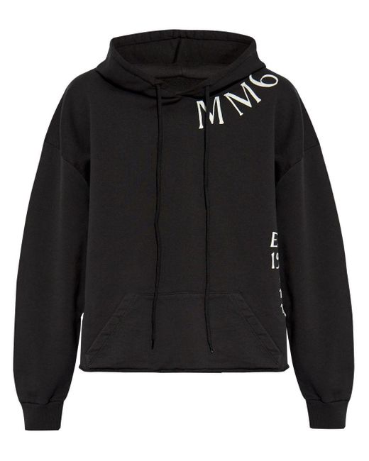Felpa Nera Stampa Logo di MM6 by Maison Martin Margiela in Black
