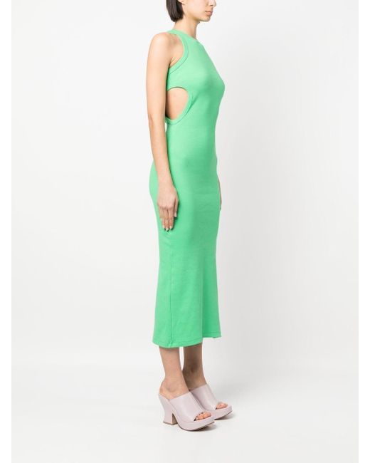 Abito Lungo Cut-Out Laterali di MSGM in Green