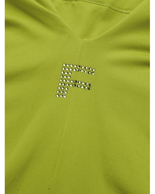 Costume Intero Con Strass di Fisico in Green