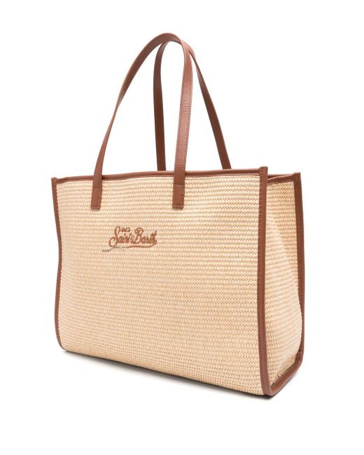 Borsa Vivian Straw Cuoio di Mc2 Saint Barth in Natural