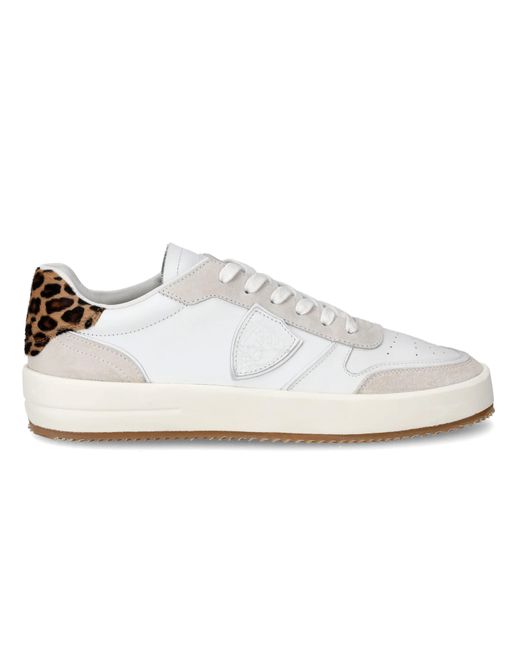 Sneaker Nice Bianca/Animalier Donna di Philippe Model in White