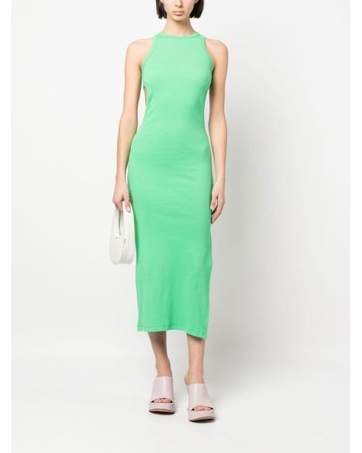 Abito Lungo Cut-Out Laterali di MSGM in Green