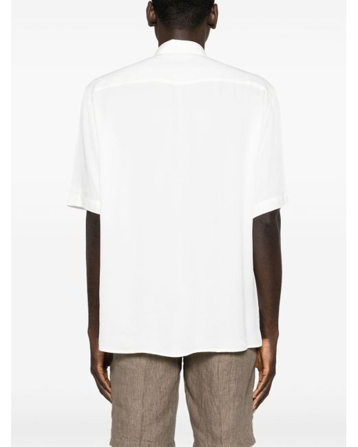 Camicia Bianca Finish Satin di Patrizia Pepe in White da Uomo