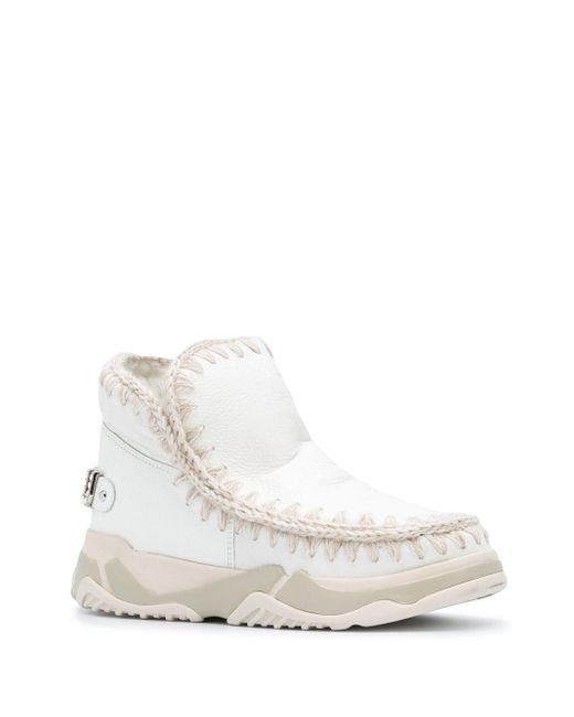 Scarpa Eskimo Trainer Logo Con Strass Bianca di Mou in White
