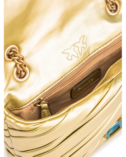 Borsa A Spalla Love Puff Imbottita di Pinko in Metallic