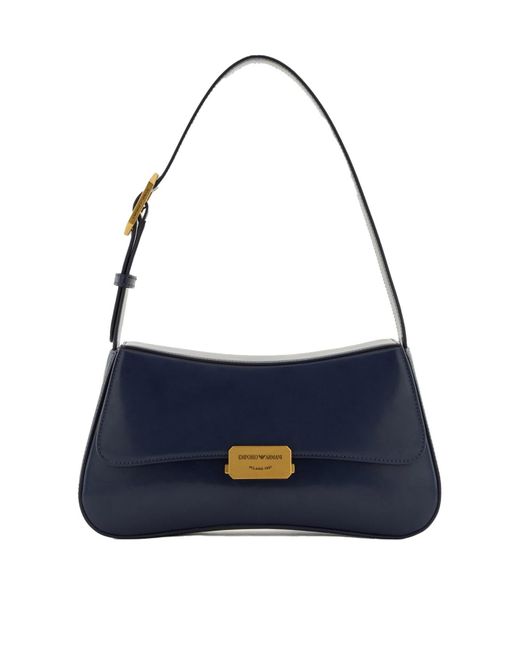 Borsa A Spalla Notte Finish Lucido di Emporio Armani in Blue