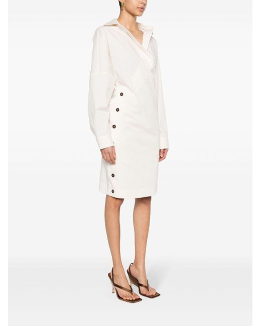 Abito Bianco Bottoni Laterali di PHILOSOPHY DONNA in White