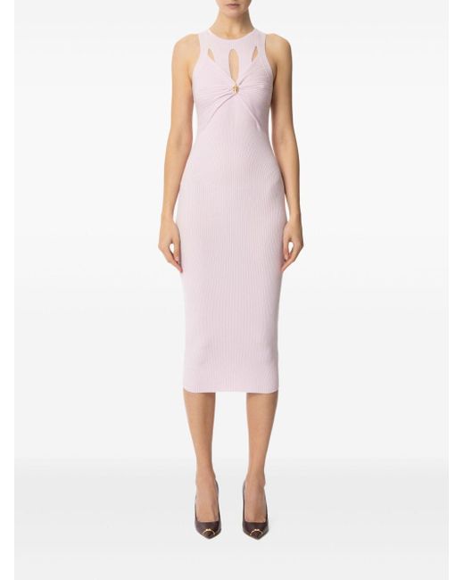 Abito A Costine Con Cut Out di Elisabetta Franchi in Pink