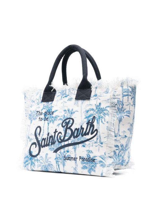 Borsa Vanity Fantasia Palme All-Over di Mc2 Saint Barth in Blue