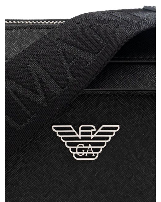 Borsa A Tracolla Nera Mini Placchetta Logo di Emporio Armani in Black da Uomo
