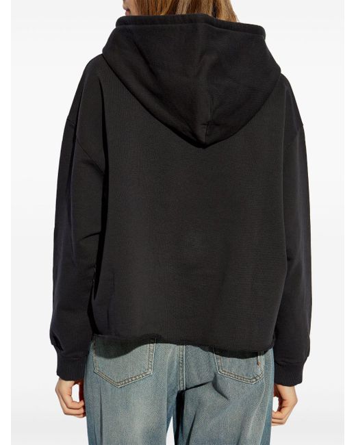 Felpa Nera Stampa Logo di MM6 by Maison Martin Margiela in Black