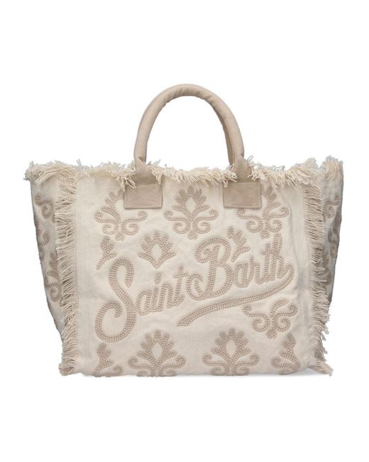 Borsa Vanity Natural Con Ricami di Mc2 Saint Barth