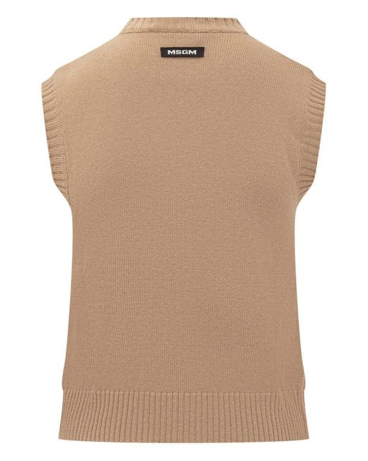 Top Smanicato di MSGM in Green