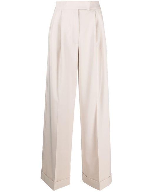 Pantalone Svasati Donna Con Pieghe di D.exterior in White