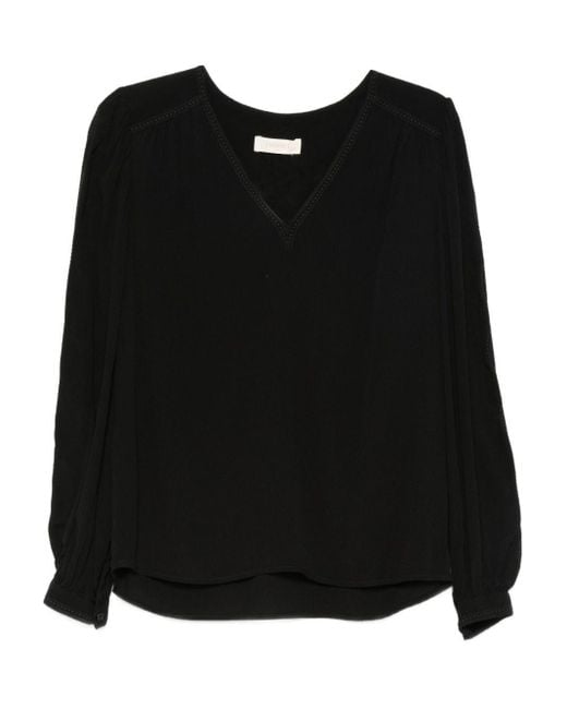 Top Donna Con Scollo A V E Maniche A Palloncino di Twinset in Black