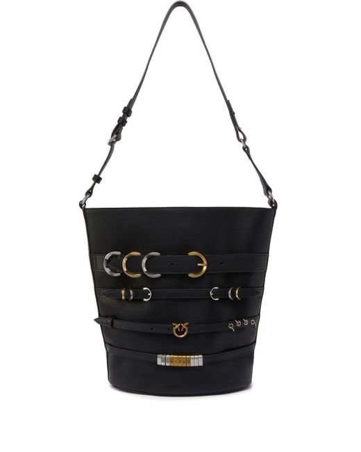 Borsa Secchiello Belts Nera di Pinko in Black