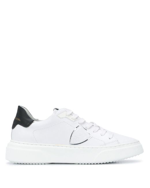 Sneakers Temple S Bianca/Nera di Philippe Model in White