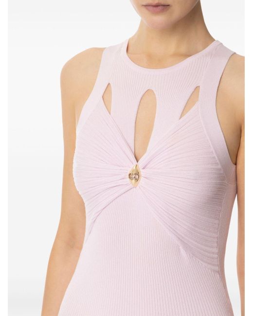 Abito A Costine Con Cut Out di Elisabetta Franchi in Pink