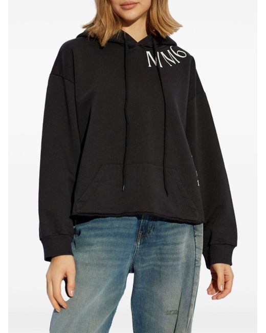 Felpa Nera Stampa Logo di MM6 by Maison Martin Margiela in Black