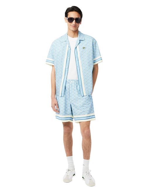 Bermuda Logo Monogram All-Over di Lacoste in Blue da Uomo