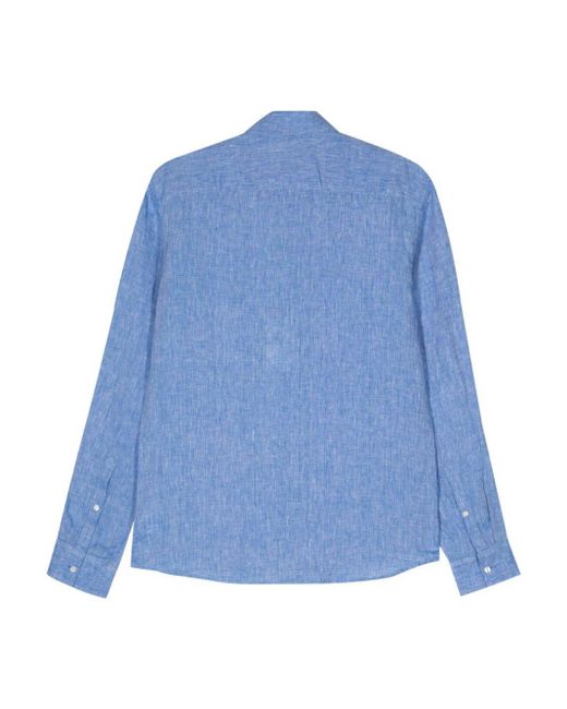 Camicia Avion Lino di Michael Kors in Blue da Uomo