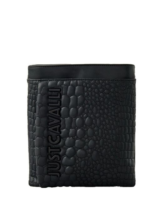 Borsa A Tracolla Croco Nera di Just Cavalli in Black da Uomo